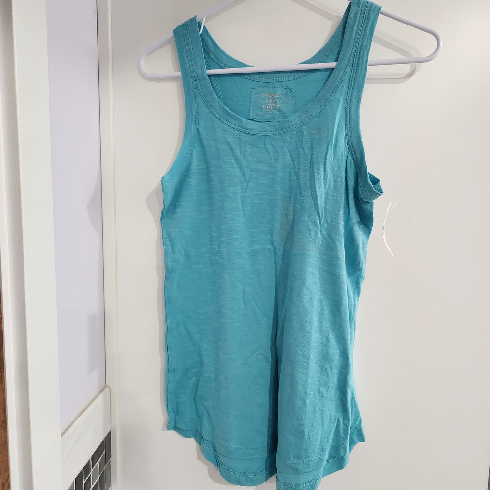 LOFT Teal Sleeveless Tank Top